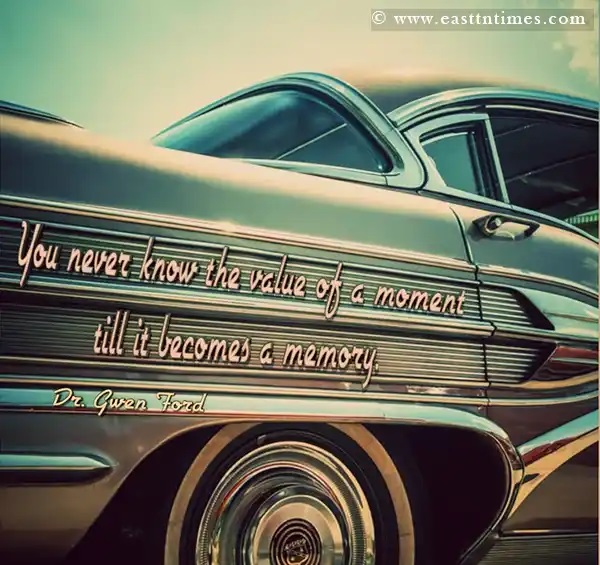 Dr. Gwen Ford's Quote of the Week written on the side of a vintage green and brown car.