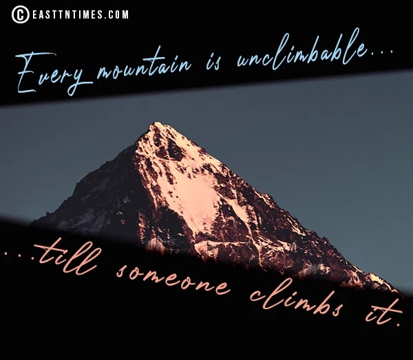 Dr. Gwen Ford's Quote of the Week shown surrounding a snow covered mountain peak.
